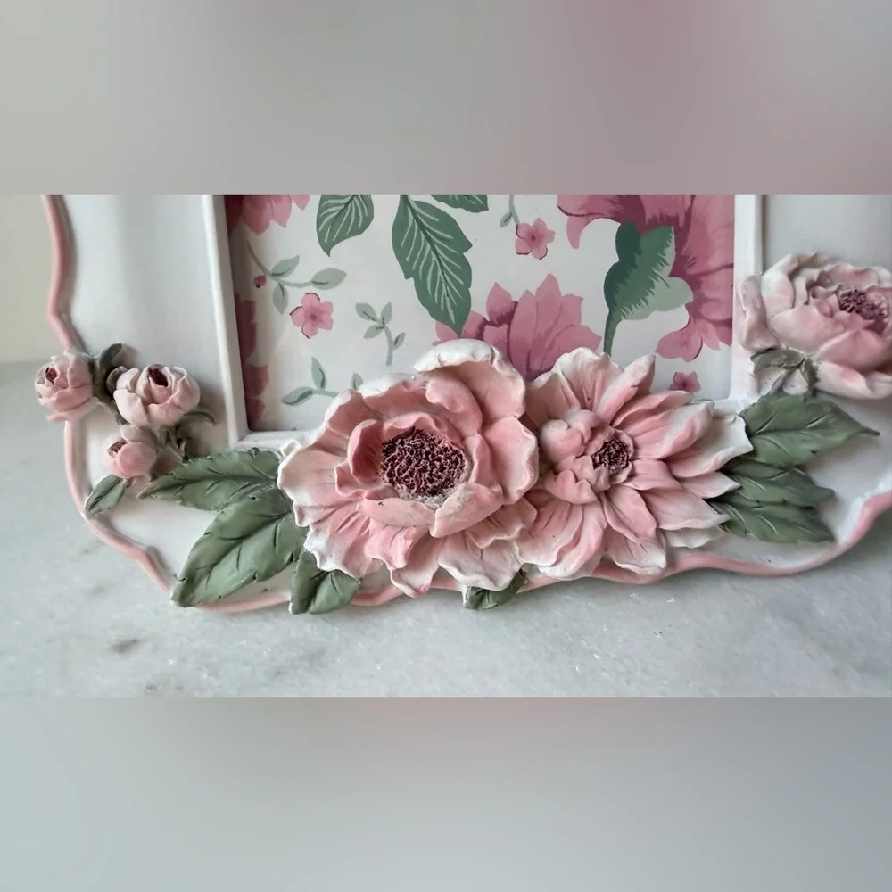 Laura Ashley Pink and White 3 D Floral Frame